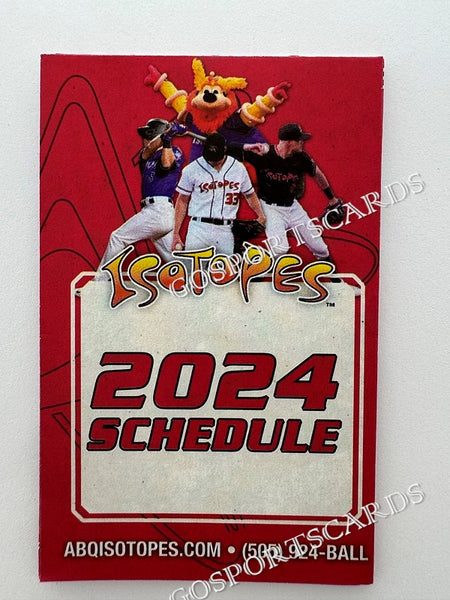 2024 Albuquerque Isotopes Pocket Schedule