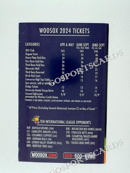 2024 Worcester Red Sox Pocket Schedule