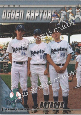 2004 Ogden Raptors Batboys Justin Jensen Brenden Pearson Lafe Roskelley