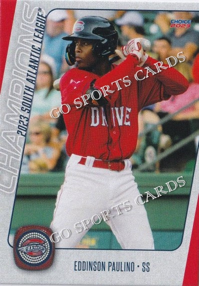 2023 Greenville Drive Champions Eddinson Paulino