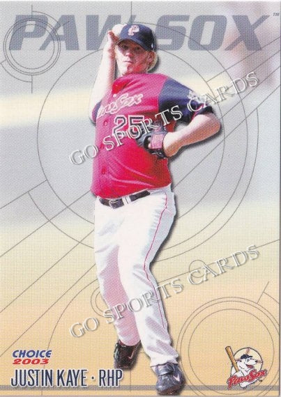 2003 Pawtucket Red Sox Justin Kaye