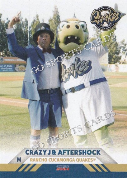 2024 Rancho Cucamonga Quakes Crazy J Aftershock Tremor Mascot