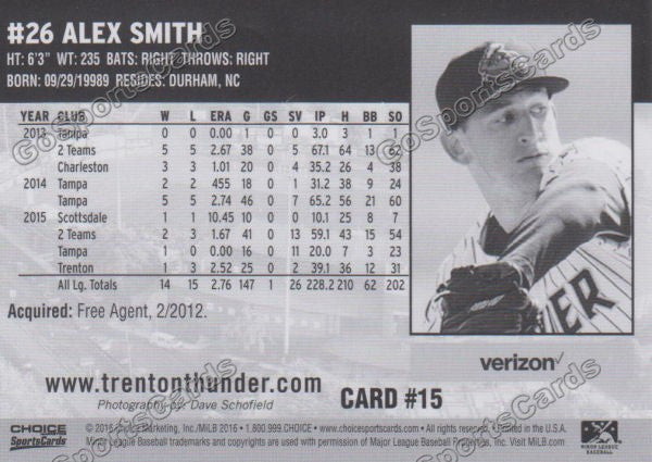 2016 Trenton Thunder Alex Smith – Go Sports Cards