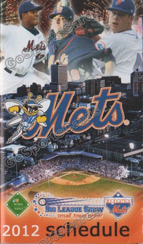 2012 Binghamton Mets Pocket Schedule (Zack Wheeler, Matt Harvey, Jeurys Familia)