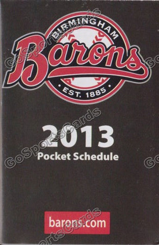 2013 Birmingham Barons Pocket Schedule