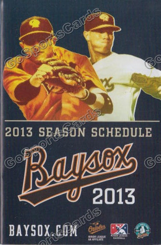 2013 Bowie Baysox Pocket Schedule (Manny Machado, Dylan Bundy)