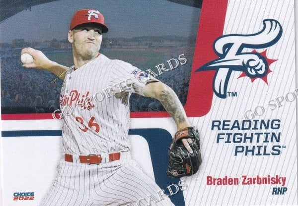 2022 Reading Fightin Phils 1st Braden Zarbnisky