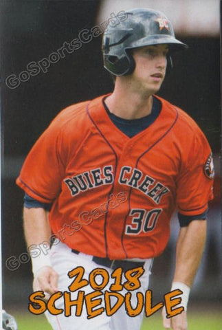 2018 Buies Creek Astros Pocket Schedule (Kyle Tucker)