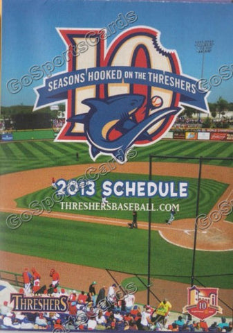 2013 Clearwater Threshers Pocket Schedule 10th Season