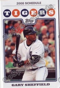 2008 Detroit Tigers Sheffield Pocket Schedule