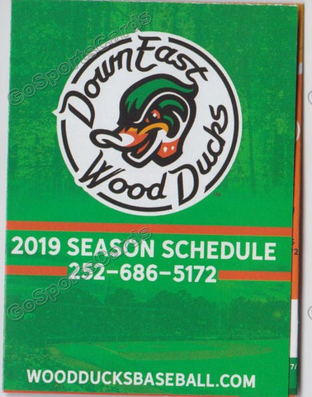 2019 Down East Wood Ducks Pocket Schedule