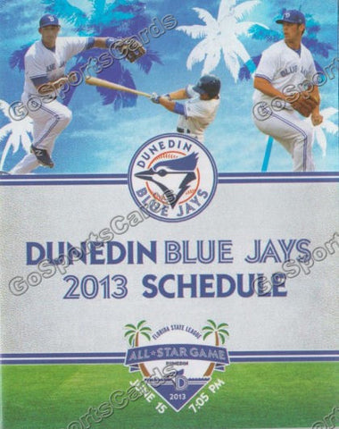 2013 Dunedin Blue Jays Pocket Schedule (Kevin Nolan, Sean Nolin)