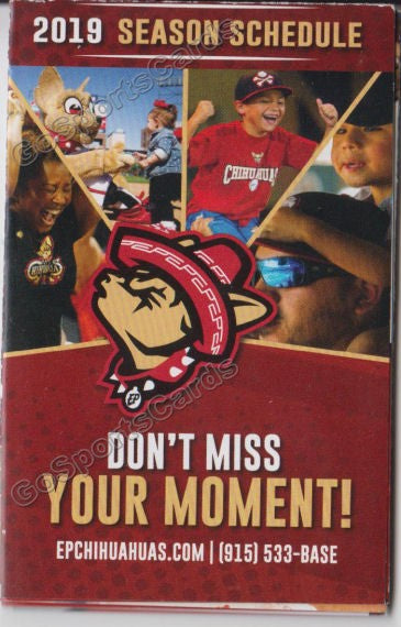 2019 El Paso Chihuahuas Pocket Schedule