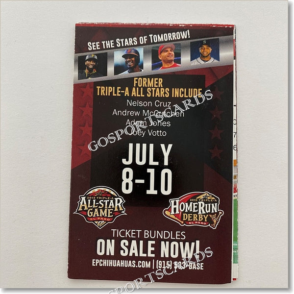 2019 El Paso Chihuahuas Pocket Schedule