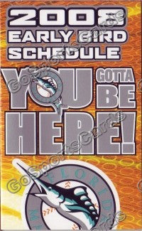 2008 Florida Marlins Early Bird Pocket Schedule