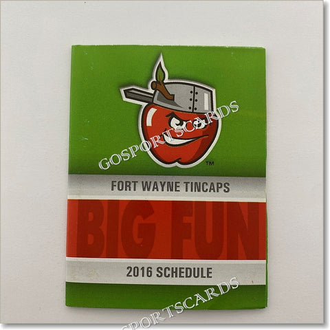 2016 Fort Wayne TinCaps Pocket Schedule