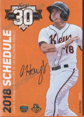 2018 Frederick Keys Pocket Schedule (Austin Hays)