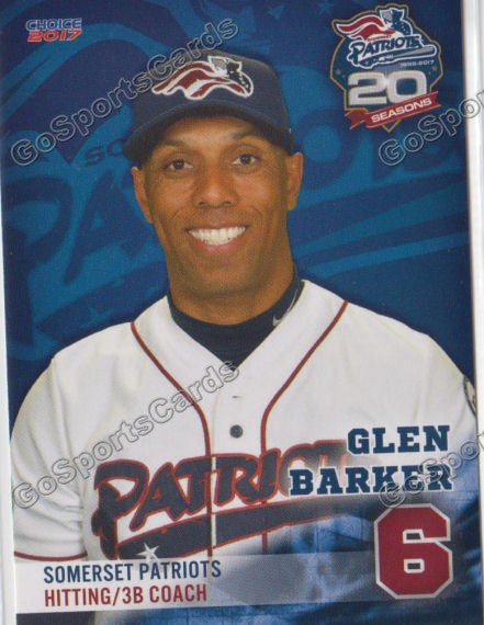 2017 Somerset Patriots Glen Barker Go Sports Cards