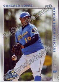 2008 Myrtle Beach Pelicans Gonzalo Lopez