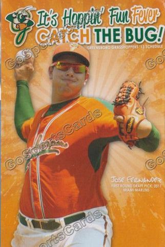 2013 Greensboro Grasshoppers Pocket Schedule (Jose Fernandez)