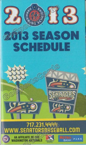 2013 Harrisburg Senators Pocket Schedule