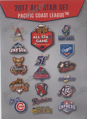 2017 Pacific Coast League All Star PCL Header Checklist