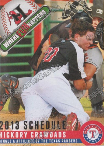 2013 Hickory Crawdads Pocket Schedule