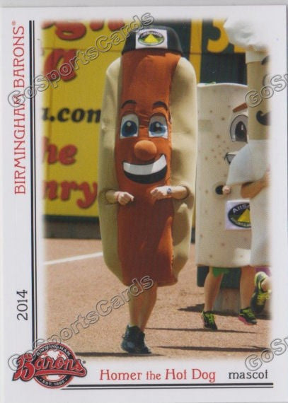 2017 Birmingham Barons Homer the Hot Dog Mascot – Go Sports Cards