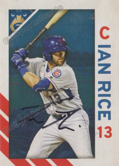 2019 Tennessee Smokies Ian Rice Autograph