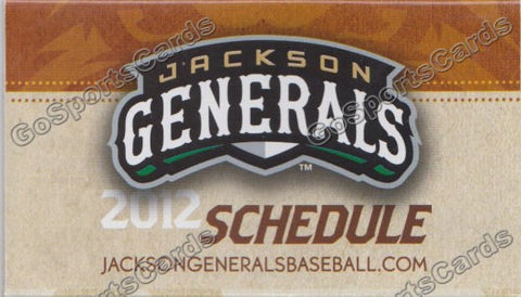 2012 Jackson Generals Pocket Schedule