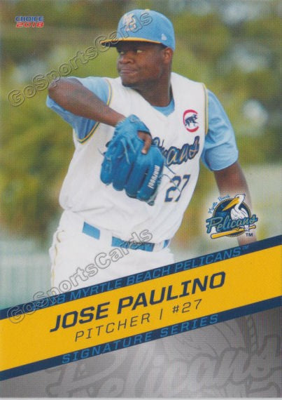 2018 Myrtle Beach Pelicans Jose Paulino