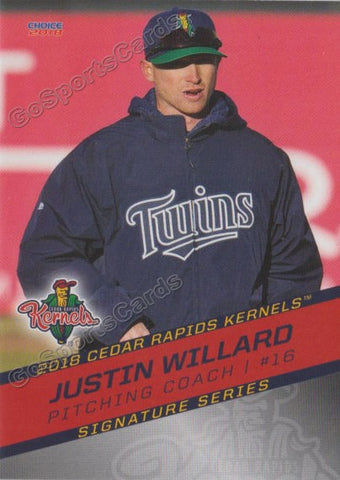 2018 Cedar Rapids Kernels Justin Willard PC