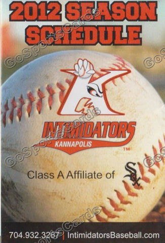 2012 Kannapolis Intimidators Pocket Schedule