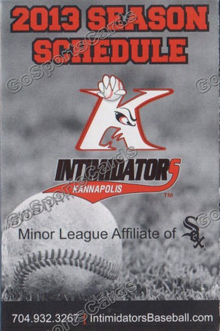 2013 Kannapolis Intimidators Pocket Schedule