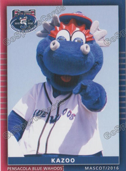 2016 Pensacola Blue Wahoos Kazoo Mascot