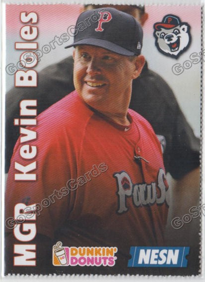 2018 Pawtucket Red Sox Dunkin Donuts SGA Kevin Boles – Go Sports Cards