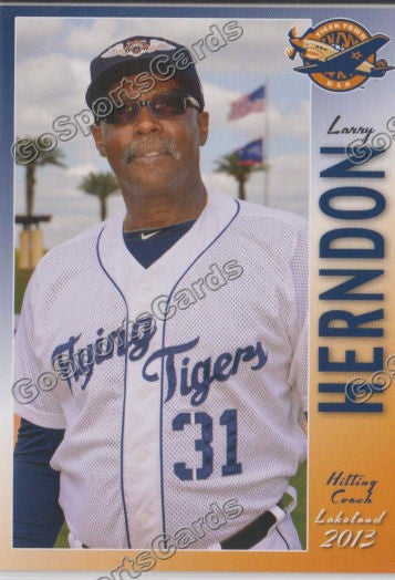 1993 Larry Herndon Detroit Tigers Coach's Jersey. .  Baseball, Lot  #51109