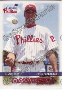 2003 Clearwater Phillies Layne Dawson