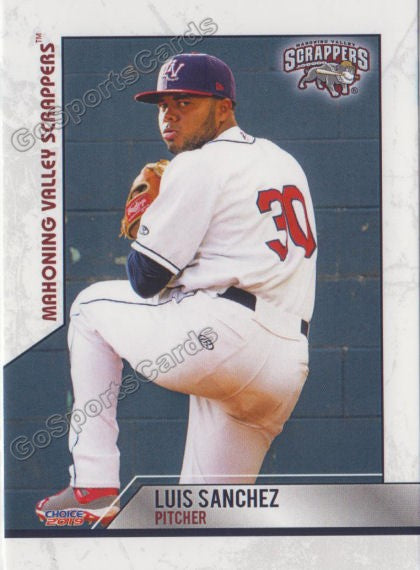 2019 Mahoning Valley Scrappers Luis Sanchez