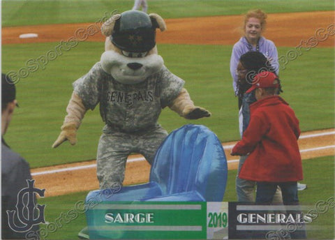 2019 Jackson Generals Sarge Mascot