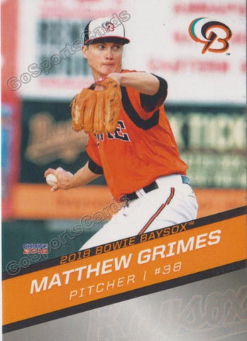 2018 Bowie Baysox Matthew Grimes