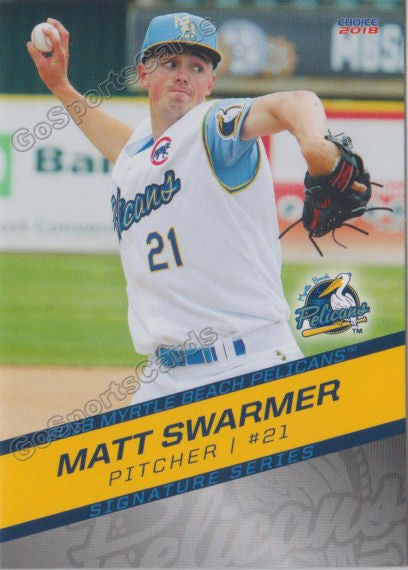 2018 Myrtle Beach Pelicans Matt Swarmer