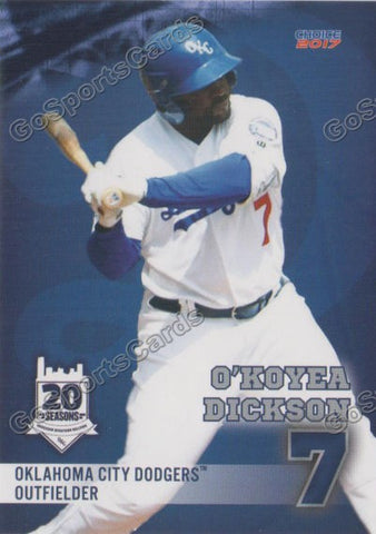 2017 Oklahoma City Dodgers O'Koyea Dickson