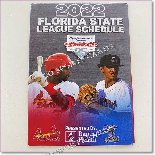 2022 Palm Beach Jupiter Hammerheads Pocket Schedule (Jordan Walker, Eury Perez)