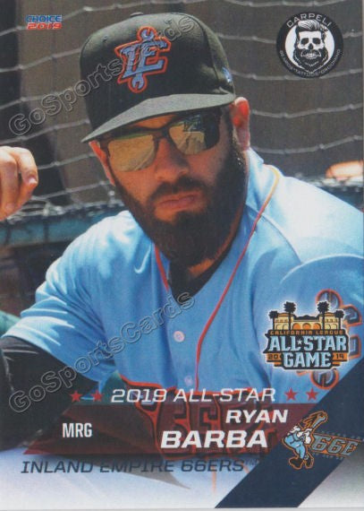 2019 California League All Star SB Ryan Barba Go Sports Cards