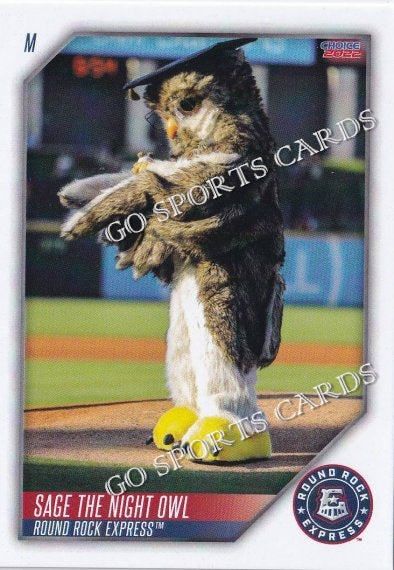 2022 Round Rock Express Sage The Night Owl Mascot – Go Sports Cards