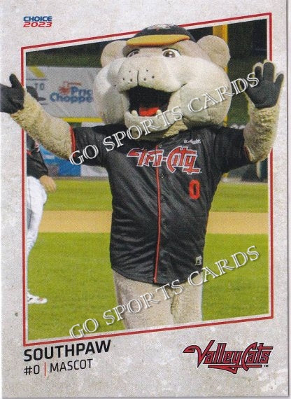 2023 Tri City ValleyCats Southpaw Mascot