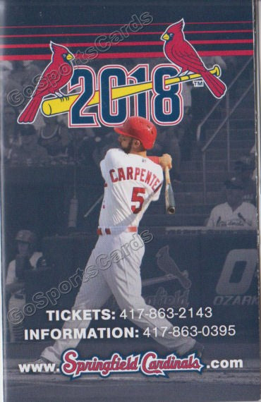 2018 Springfield Cardinals Pocket Schedule (Matt Carpenter)