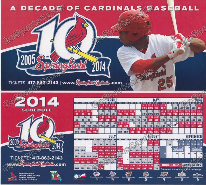 Springfield Cardinals Schedule, Schedule