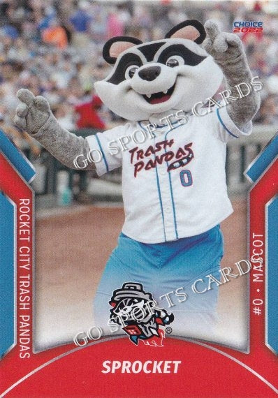 2022 Rocket City Trash Pandas Sprocket Mascot – Go Sports Cards